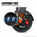 SAPPHIRE TIDE Felgenaufkleber passend zum Skin: Ring aus dem Skin-Motiv auf Beispielrad, Lupe mit Musteransicht. Nur Felgenaufkleber, Form je nach Modell.
