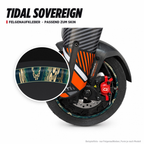 TIDAL SOVEREIGN Felgenaufkleber passend zum Skin: Ring aus dem Skin-Motiv auf Beispielrad, Lupe mit Musteransicht. Nur Felgenaufkleber, Form je nach Modell.