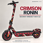 CRIMSON RONIN am vollständigen Segway Ninebot MAX G2 – passende Felgenaufkleber separat erhältlich