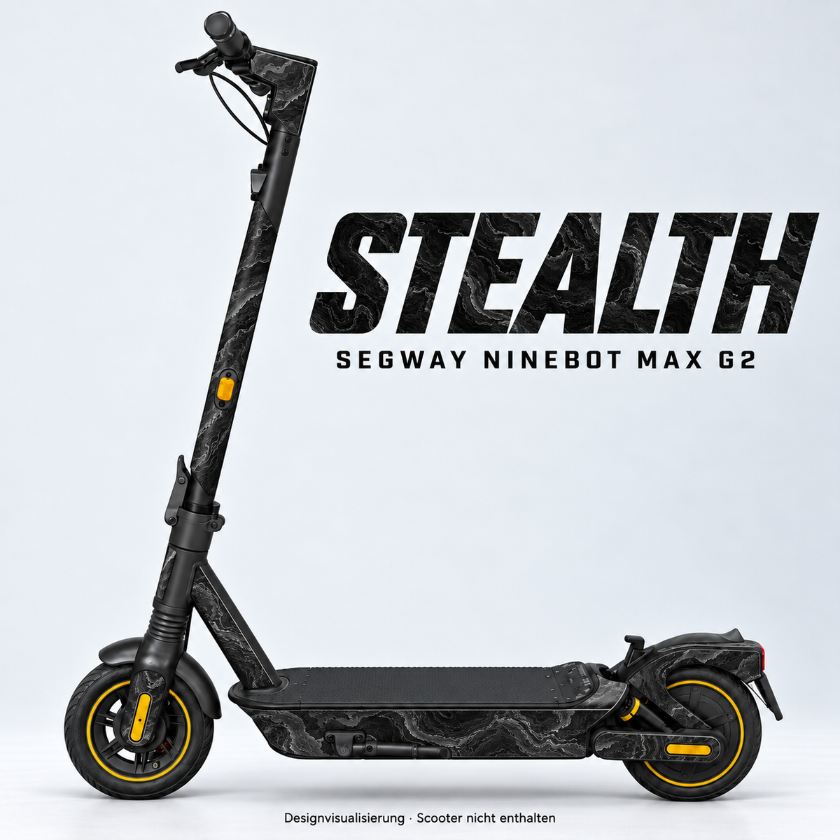 STEALTH – Designvisualisierung am Segway Ninebot MAX G2. Scooter nicht enthalten.