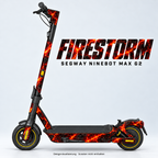FIRESTORM – Designvisualisierung am Segway Ninebot MAX G2. Scooter nicht enthalten.