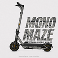 MONO MAZE Skin für Segway Ninebot MAX G2: elfenbeinfarbene Labyrinthlinien auf Anthrazit – digitale Designvisualisierung, Scooter nicht enthalten