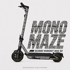 MONO MAZE Skin für Segway Ninebot MAX G2: elfenbeinfarbene Labyrinthlinien auf Anthrazit – digitale Designvisualisierung, Scooter nicht enthalten