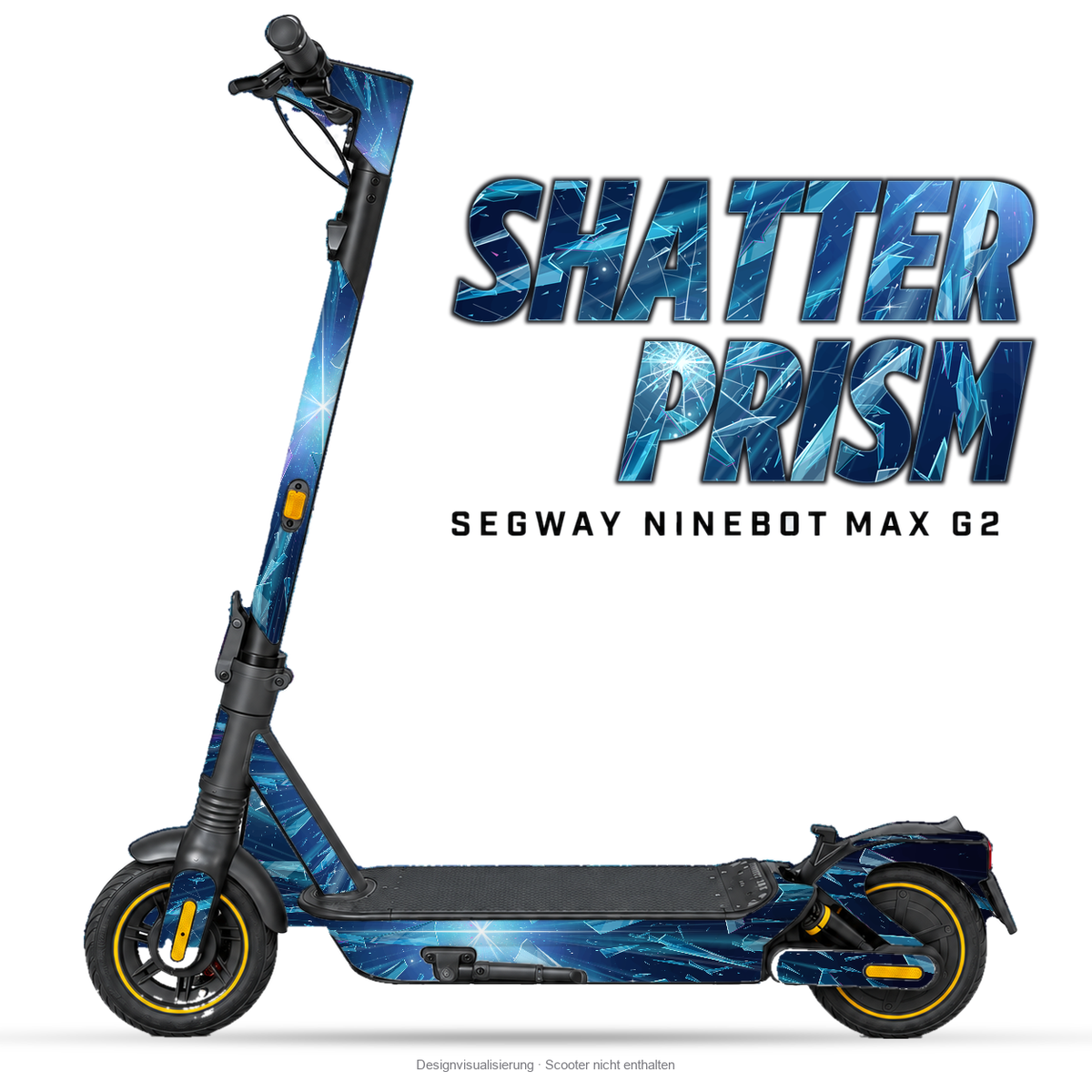 SHATTER PRISM – Designvisualisierung am Segway Ninebot MAX G2. Scooter nicht enthalten.
