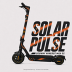 SOLAR PULSE Skin für Segway Ninebot MAX G2 in Anthrazit, Orange und Sand – digitale Designvisualisierung, Scooter nicht enthalten