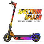 SPECTRUM SPLASH – Designvisualisierung am Segway Ninebot MAX G2. Scooter nicht enthalten.