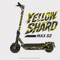 YELLOW SHARD Skin in Gelb, Graphit und Weiß für Segway Ninebot MAX G2 – digitale Designvisualisierung; Scooter und originale Trittmatte nicht enthalten