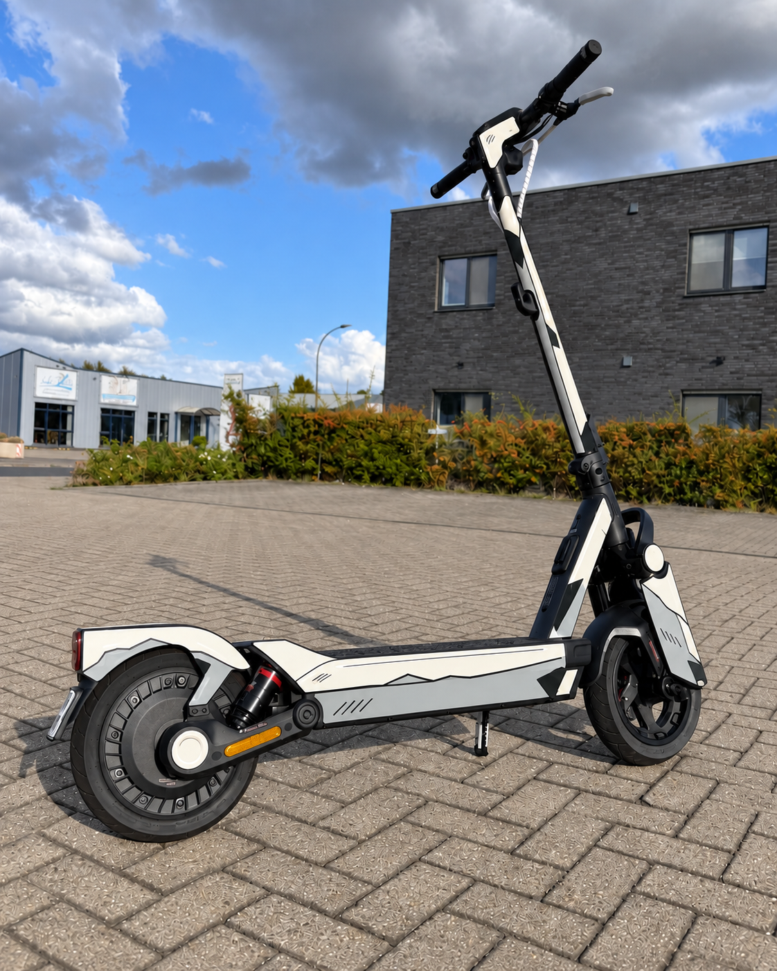 2D INK Skin am Segway Ninebot G3 – engerer digitaler Bildausschnitt, keine tatsächlich montierte Folie