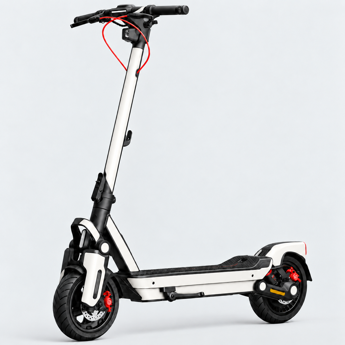 Beklebte Flächen des Skin-Sets für Segway Ninebot MAX G3. Die markierten Flächen zeigen die vorgesehene Abdeckung.
