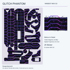 GLITCH PHANTOM für Ninebot MAX G3 – 25 Originalteile und Motivdetail in Violett, Magenta und Blau. Originale Trittmatte nicht enthalten.