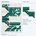 JADE CREST MAX G3 – Übersicht der 25 Originalformen mit drei Aussparungen und Motivdetail in Jadegrün, Elfenbein und Schwarz. Originale Trittmatte bleibt erhalten.