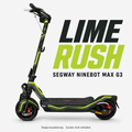 LIME RUSH Skin für Segway Ninebot MAX G3 in Limettengrün und Grünanthrazit mit abgerundeten Racing-Linien – digitale Designvisualisierung, Scooter nicht enthalten