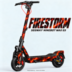 FIRESTORM – Designvisualisierung am Segway Ninebot MAX G3. Scooter nicht enthalten.