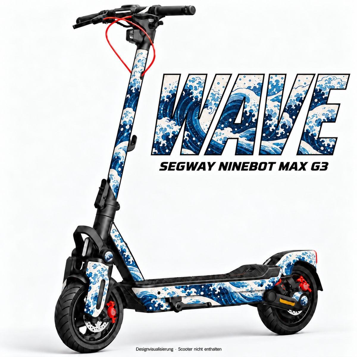WAVE – Designvisualisierung am Segway Ninebot MAX G3. Scooter nicht enthalten.