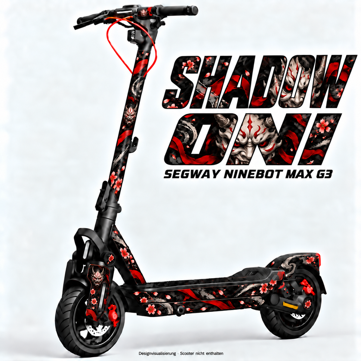 SHADOW ONI – Designvisualisierung am Segway Ninebot MAX G3. Scooter nicht enthalten.