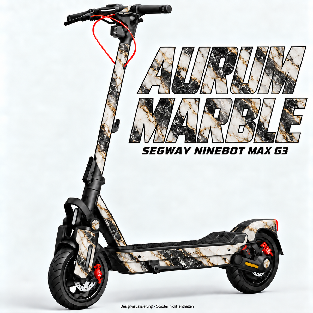 AURUM MARBLE – Designvisualisierung am Segway Ninebot MAX G3. Scooter nicht enthalten.