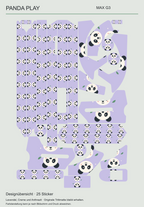 Panda Play für Ninebot MAX G3 – tatsächliche Gestaltung aller 25 Skin-Teile mit drei erhaltenen Aussparungen und getrennten Seitenteilen.