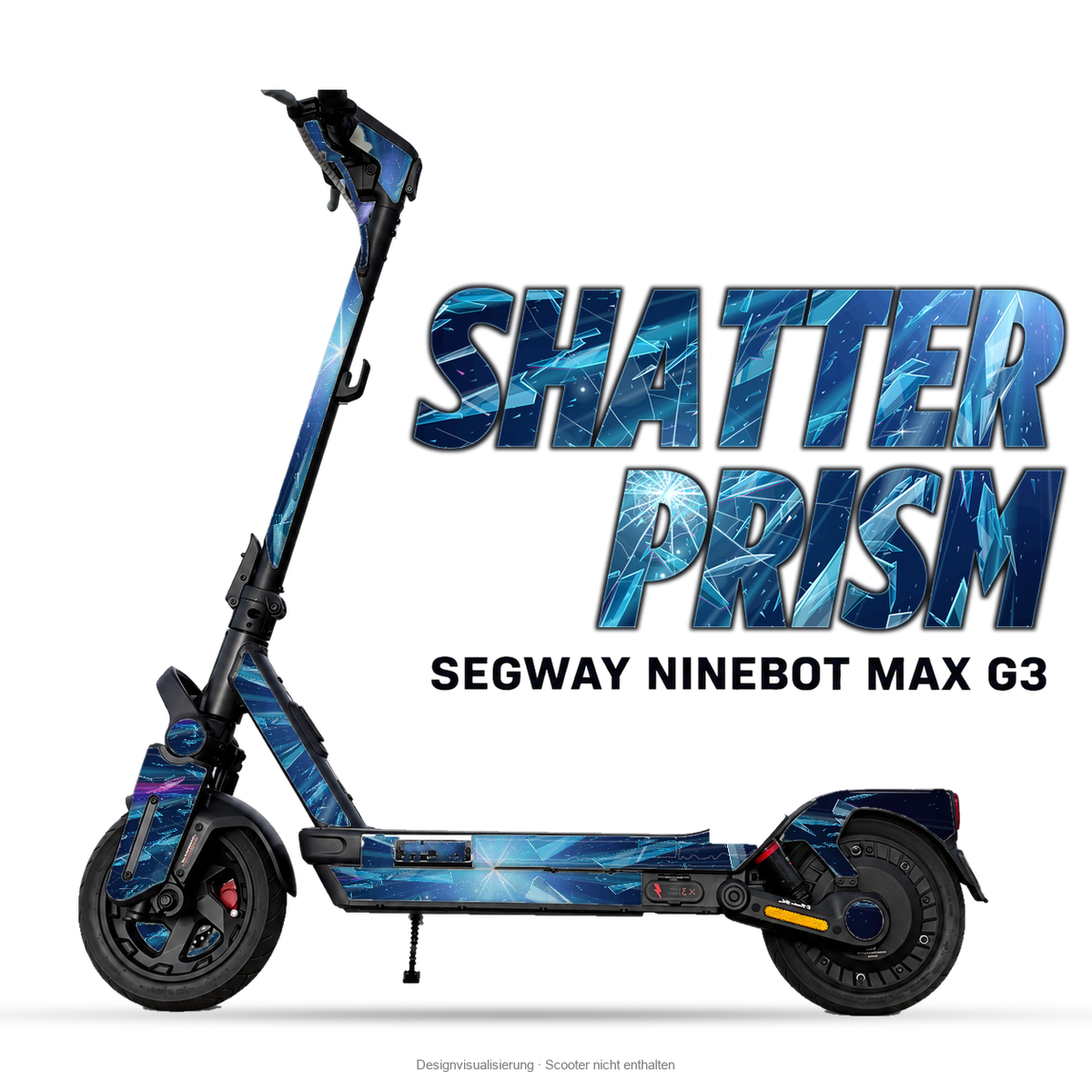 SHATTER PRISM – Designvisualisierung am Segway Ninebot MAX G3. Scooter nicht enthalten.