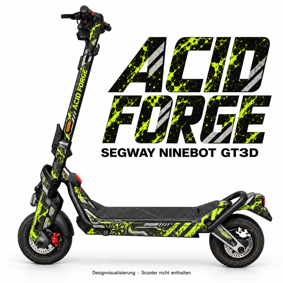 SEGWAY NINEBOT GT3 SKIN | ACID FORGE – Designvisualisierung am passenden Scooter. Scooter nicht enthalten.