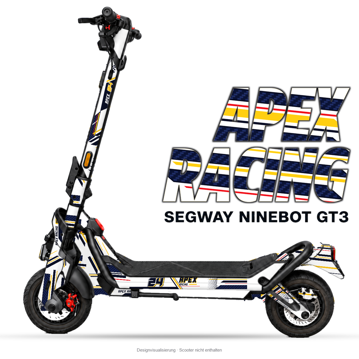 APEX RACING – Designvisualisierung am Segway Ninebot GT3. Scooter nicht enthalten.