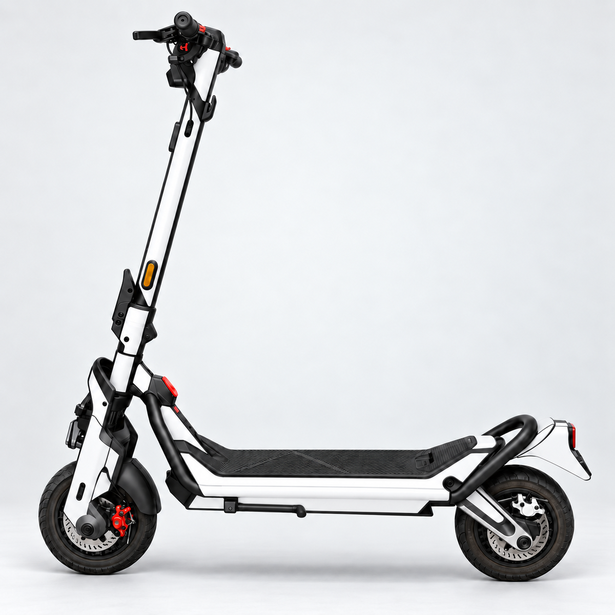 Beklebte Flächen des Skin-Sets für Segway Ninebot GT3. Die markierten Flächen zeigen die vorgesehene Abdeckung.