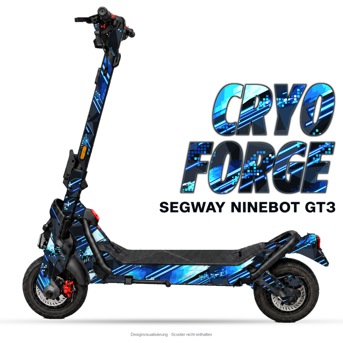 CRYO FORGE – Designvisualisierung am Segway Ninebot GT3. Scooter nicht enthalten.