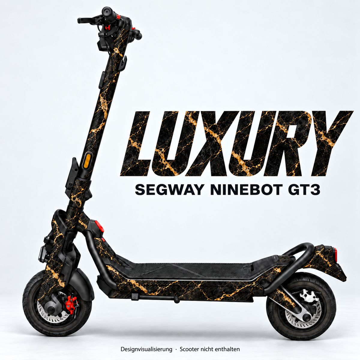 LUXURY – Designvisualisierung am Segway Ninebot GT3. Scooter nicht enthalten.
