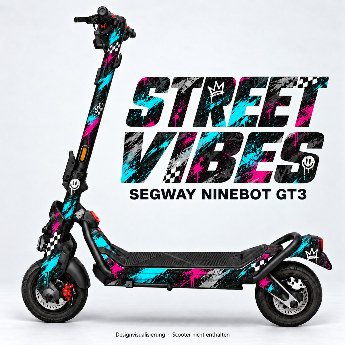 STREET VIBES – Designvisualisierung am Segway Ninebot GT3. Scooter nicht enthalten.