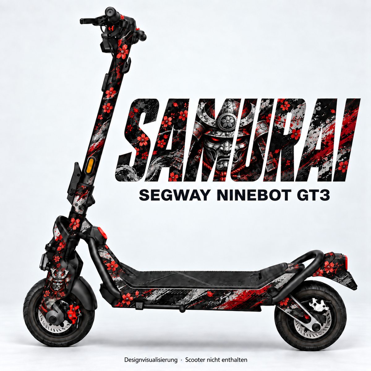 SAMURAI – Designvisualisierung am Segway Ninebot GT3. Scooter nicht enthalten.