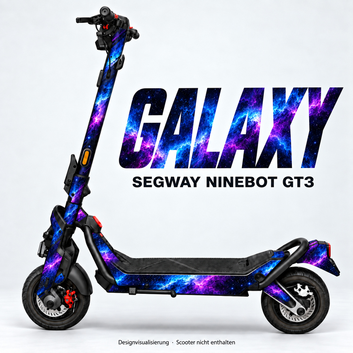 GALAXY – Designvisualisierung am Segway Ninebot GT3. Scooter nicht enthalten.