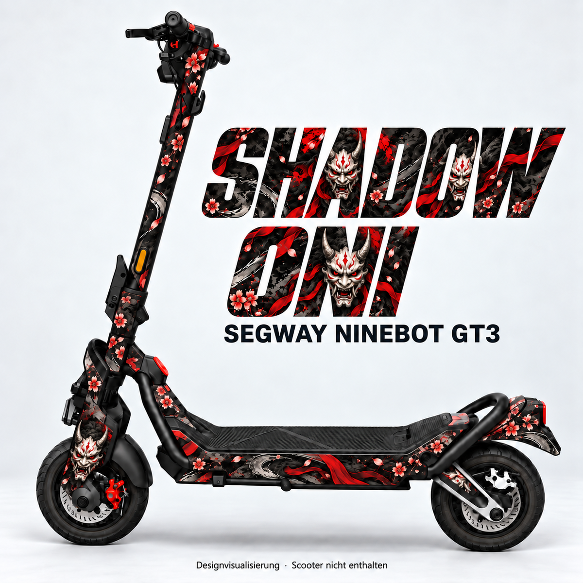 SHADOW ONI – Designvisualisierung am Segway Ninebot GT3. Scooter nicht enthalten.
