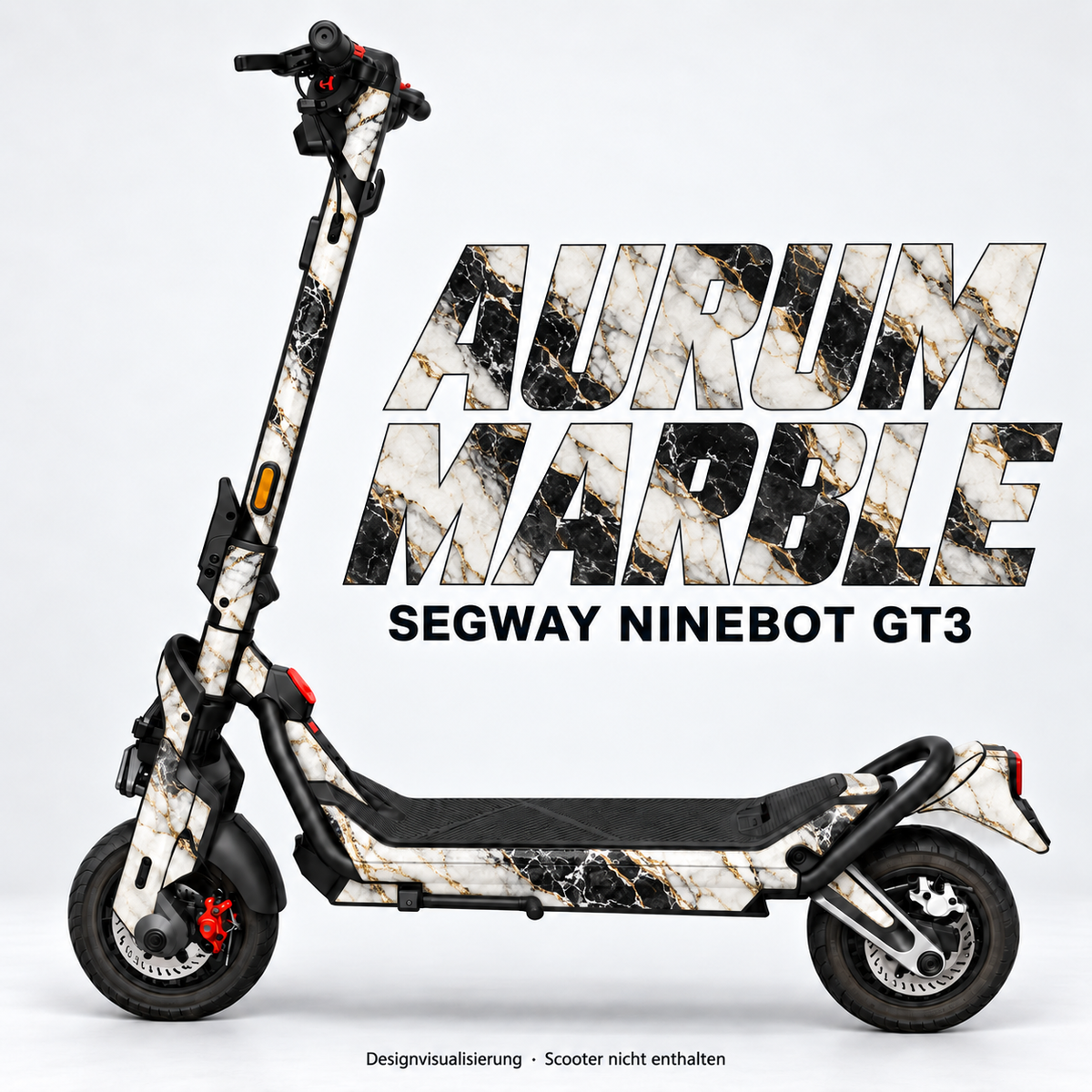 AURUM MARBLE – Designvisualisierung am Segway Ninebot GT3. Scooter nicht enthalten.