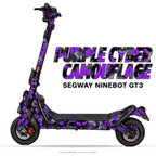 PURPLE CYBER CAMOUFLAGE – Designvisualisierung am Segway Ninebot GT3. Scooter nicht enthalten.