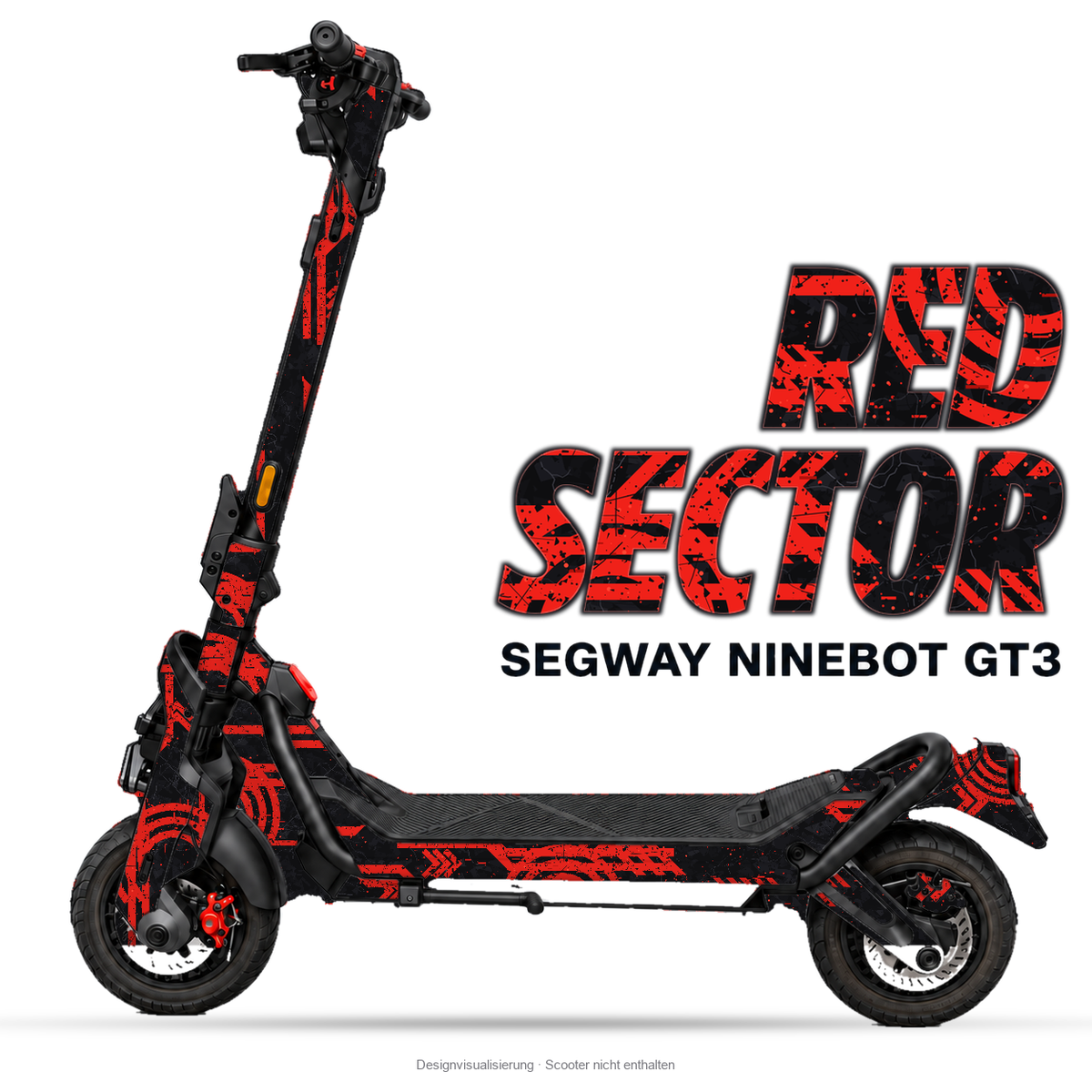 RED SECTOR – Designvisualisierung am Segway Ninebot GT3. Scooter nicht enthalten.