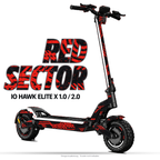 RED SECTOR – Designvisualisierung am IO HAWK Elite X 1.0 / 2.0. Scooter nicht enthalten.