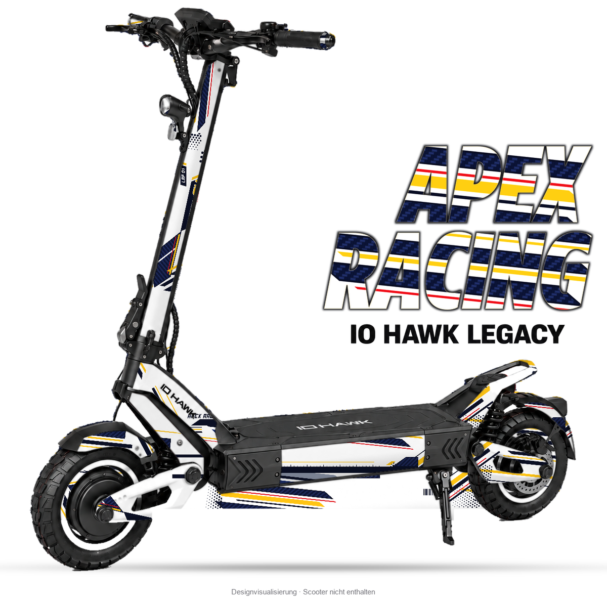 APEX RACING – Designvisualisierung am IO HAWK Legacy. Scooter nicht enthalten.