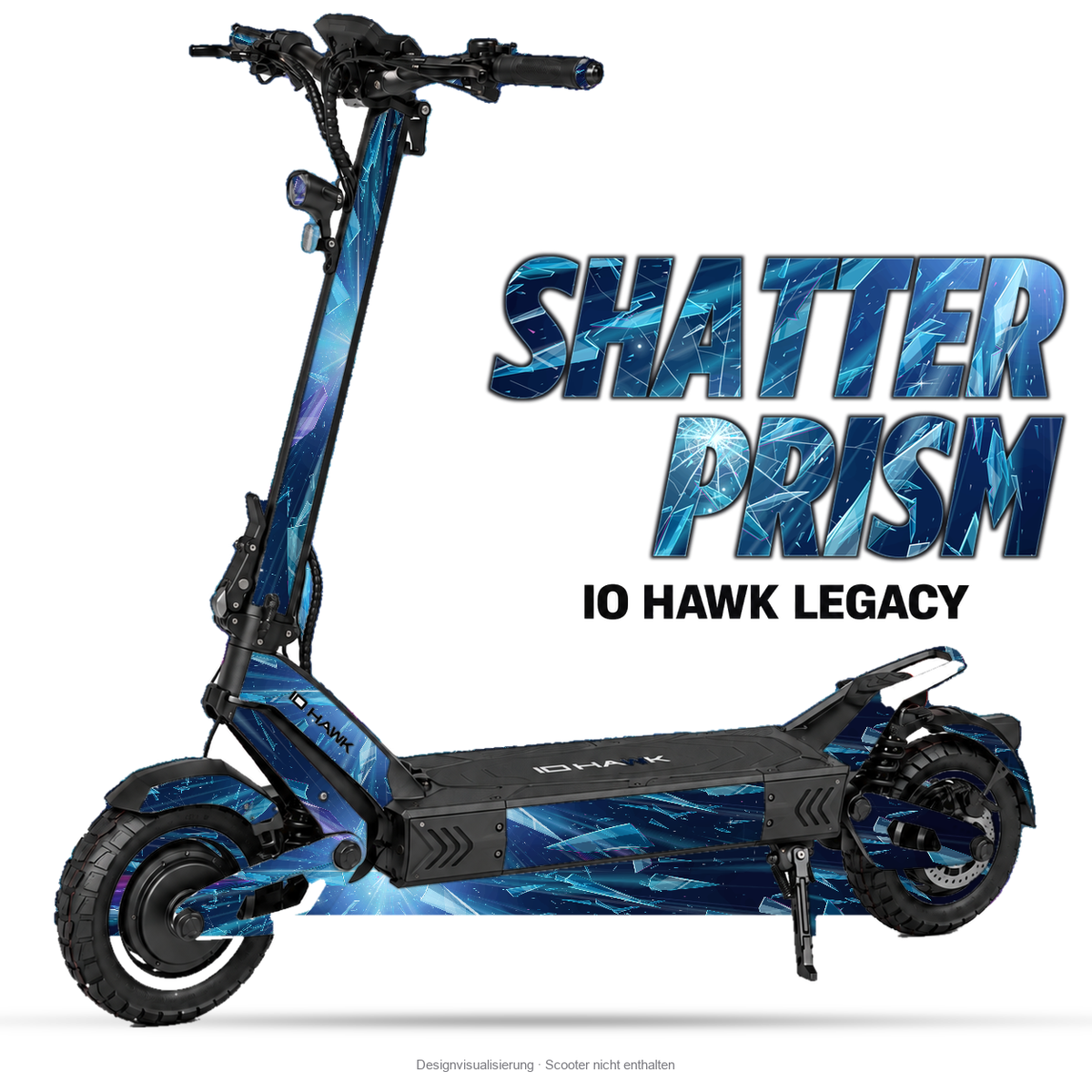 SHATTER PRISM – Designvisualisierung am IO HAWK Legacy. Scooter nicht enthalten.