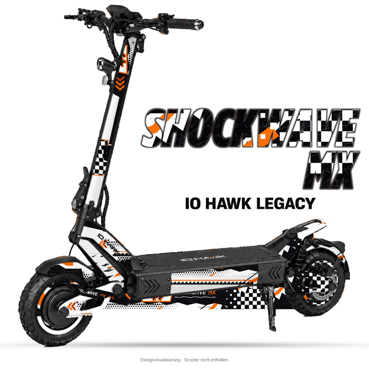 SHOCKWAVE MX – Designvisualisierung am IO HAWK Legacy. Scooter nicht enthalten.