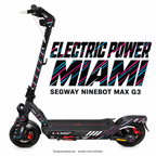 SEGWAY NINEBOT G3 SKIN | ELECTRIC POWER MIAMI – Designvisualisierung am passenden Scooter. Scooter nicht enthalten.