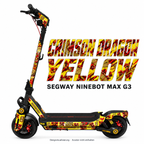 SEGWAY NINEBOT G3 SKIN | CRIMSON DRAGON YELLOW – Designvisualisierung am passenden Scooter. Scooter nicht enthalten.