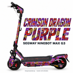 SEGWAY NINEBOT G3 SKIN | CRIMSON DRAGON PURPLE – Designvisualisierung am passenden Scooter. Scooter nicht enthalten.