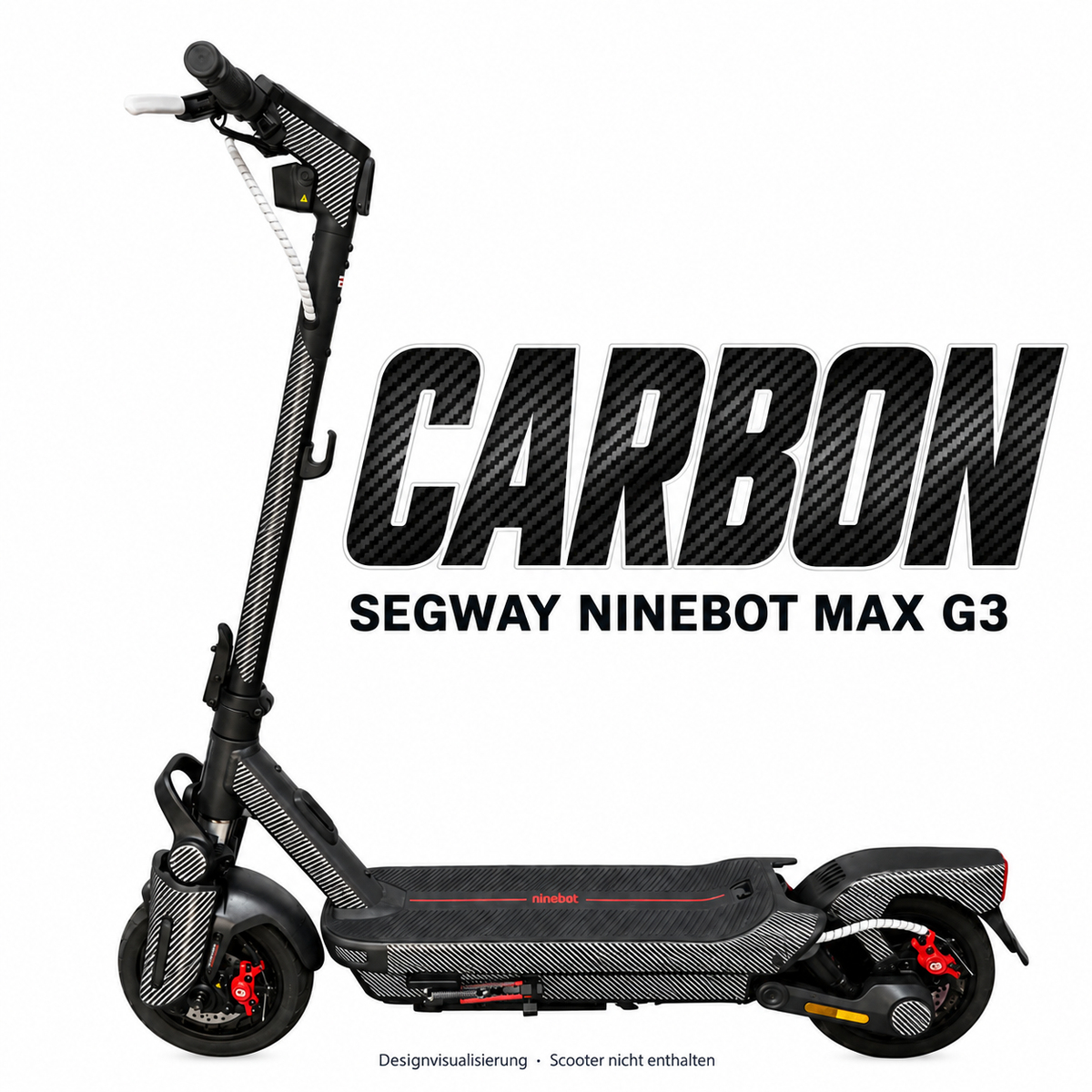 SEGWAY NINEBOT G3 SKIN | CARBON – Designvisualisierung am passenden Scooter. Scooter nicht enthalten.