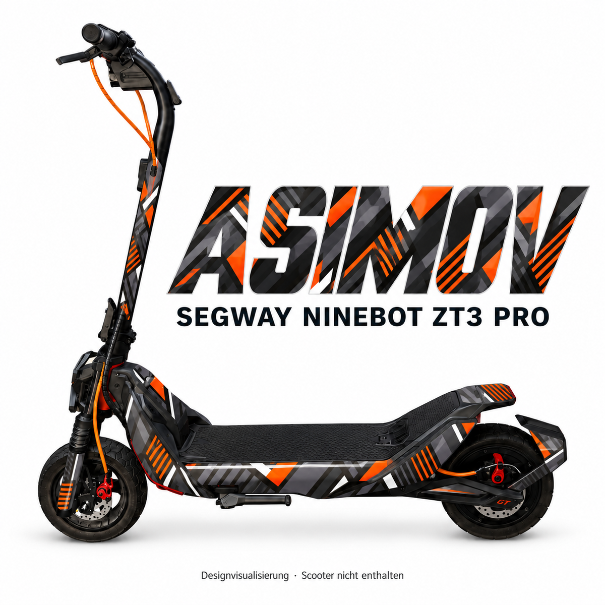 SEGWAY NINEBOT ZT3 SKIN | ASIMOV – Designvisualisierung am passenden Scooter. Scooter nicht enthalten.