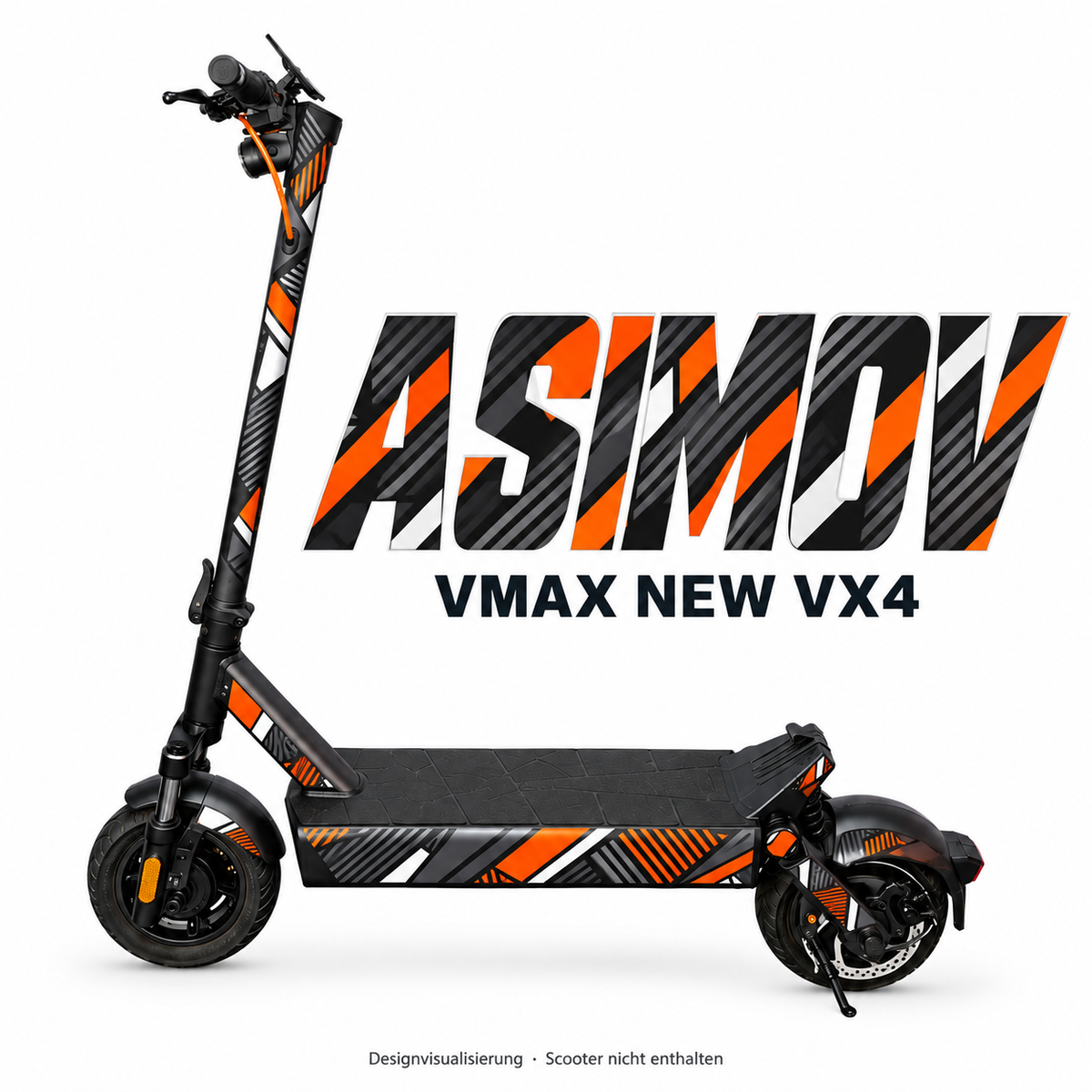 VMAX NEW VX4 SKIN | ASIMOV – Designvisualisierung am passenden Scooter. Scooter nicht enthalten.