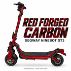 SEGWAY NINEBOT GT3 SKIN | RED FORGED CARBON – Designvisualisierung am passenden Scooter. Scooter nicht enthalten.