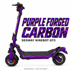 SEGWAY NINEBOT GT3 SKIN | PURPLE FORGED CARBON – Designvisualisierung am passenden Scooter. Scooter nicht enthalten.