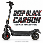 SEGWAY NINEBOT GT3 SKIN | DEEP BLACK CARBON – Designvisualisierung am passenden Scooter. Scooter nicht enthalten.