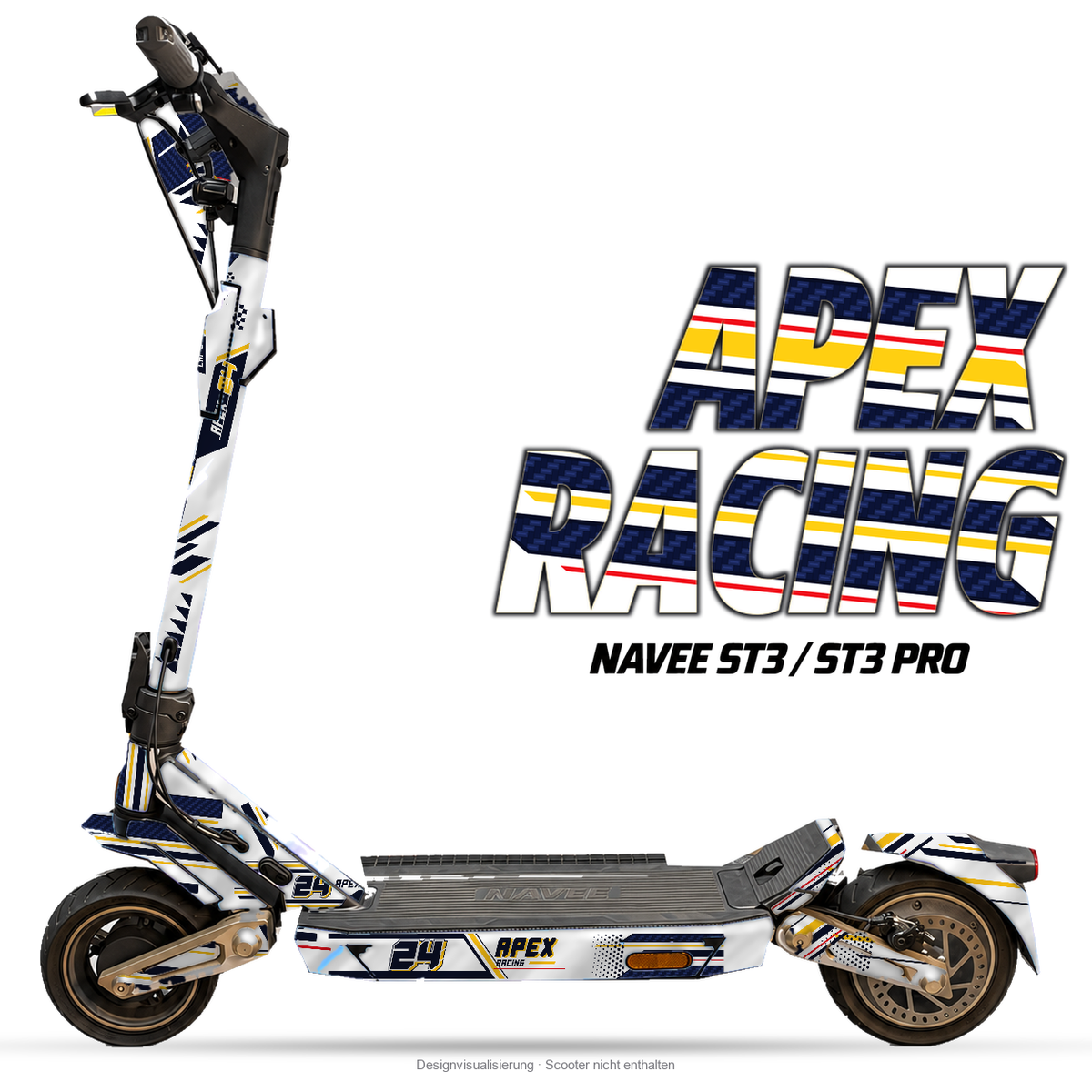APEX RACING – Designvisualisierung am NAVEE ST3 / ST3 Pro. Scooter nicht enthalten.
