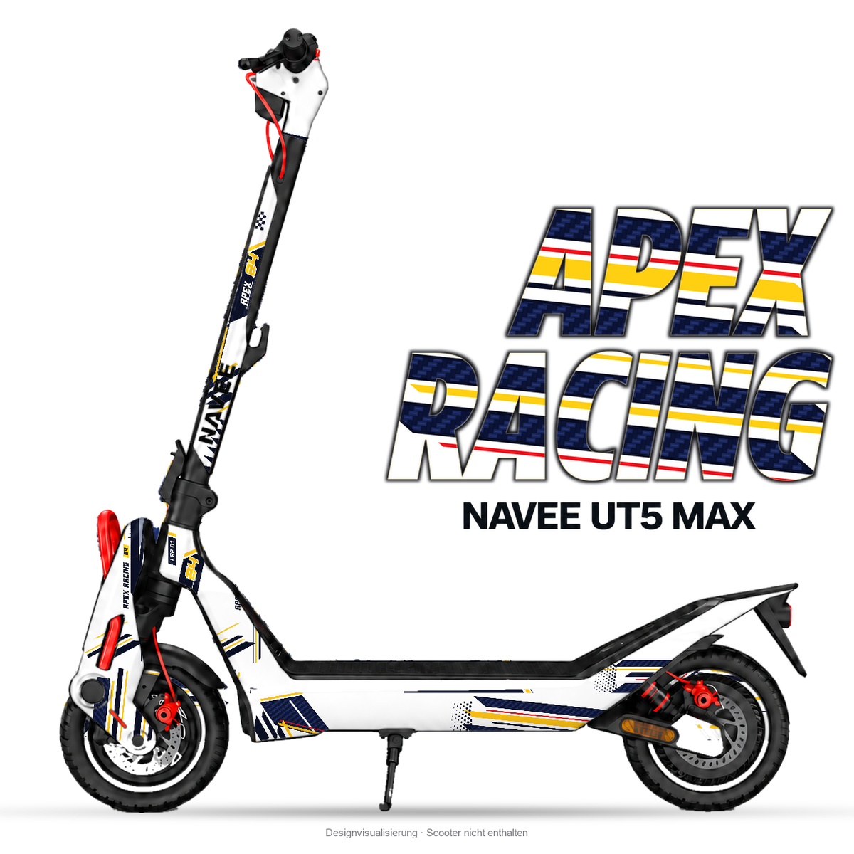 APEX RACING – Designvisualisierung am NAVEE UT5 Max. Scooter nicht enthalten.