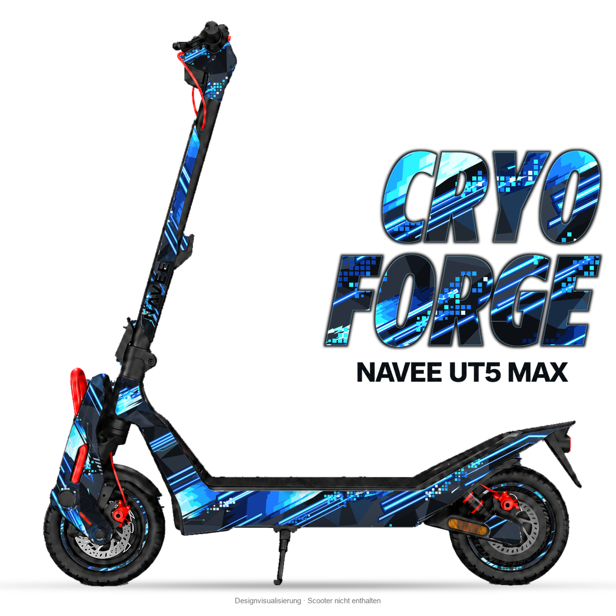 CRYO FORGE – Designvisualisierung am NAVEE UT5 Max. Scooter nicht enthalten.